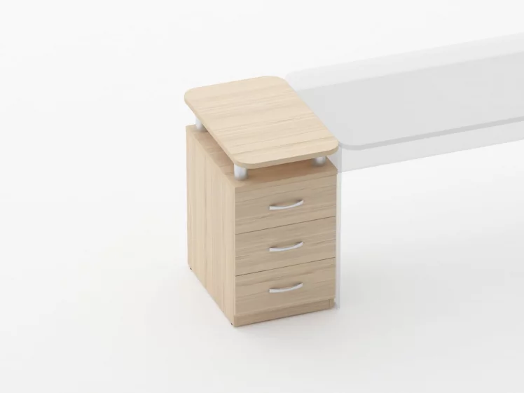 Тумба приставная на 3 ящика с проставками Глассй 3.10.16 Бук светлый / Glassy_1