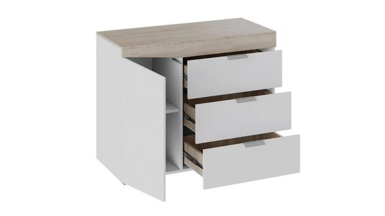 Комод тип 1 Дуб Сонома/Белый Ясень_1