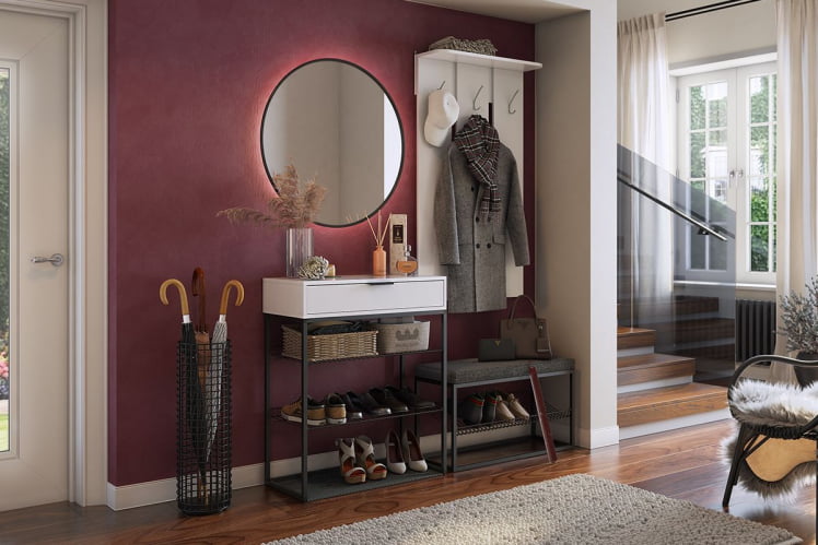 Обувница Краш ЛМН-13 черный муар/белое дерево / LMN-13_14