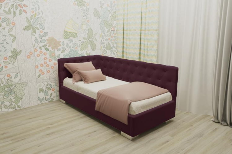 ДЕТСКАЯ МЯГКАЯ ИНТЕРЬЕРНАЯ КРОВАТЬ ВЕРСАЛЬ БЕЗ ОСНОВАНИЯ (БЕРХОУСЕ) Цвет фасада: Красный; Материал фасада: Металл/Велюр; Спальное место: 800х1900 / (BERHOUSE)_0