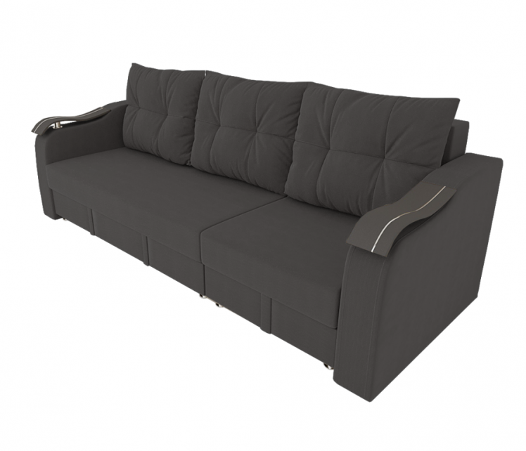 Диван прямой Рио Трансформер (Берхоусе) Цвет фасада: Темно серый Велюто 32; Тип: Левый/правый; Материал фасада: Металл/Велюр / (Berhouse)_0