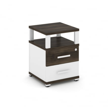 Тумба приставная с 2-мя ящиками и надставкой CОНCЕПТ CН.ТУП-002 Б/В Дуб Мали Белый бриллиант Белый / CONCEPT CN.TUP-002 B/W_0