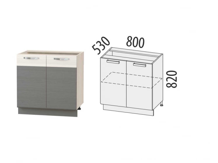Напольный шкаф Графит 74.60 Сосна Астрид/Ваниль/Графит_1