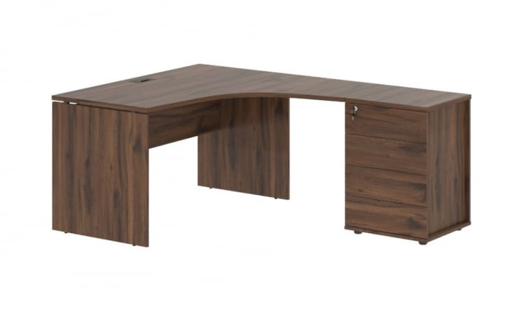 Стол эргономичный с тумбой правый ЕДИС ЕДCЕТ 1318 Р Дуб Денвер темный Мокко / EDIS EDCET R_0