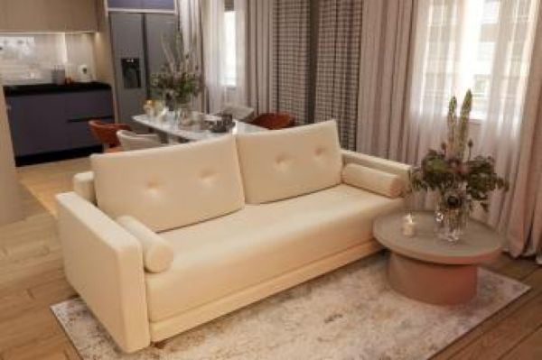 Диван прямой Санднес (Берхоусе) Цвет фасада: Левис 02 велюр; Тип: Прямой; Материал фасада: Металл/Велюр / (Berhouse)_3