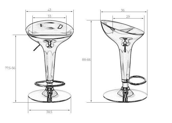 Стул барный ДОБРИН БОМБА (синий металлик) 2 шт / DOBRIN BOMBA_9