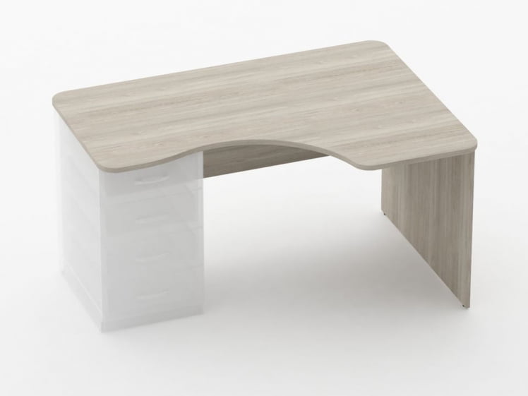 Стол угловой под встроенную тумбу Глассй 1.141.14Пр Дуб сантана светлый / Glassy_0