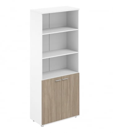 Шкаф высокий полуоткрытый Сигма СГ.831.ВХ.ОД Белый Дуб темный / Sigma SG.831.WH.OD_0