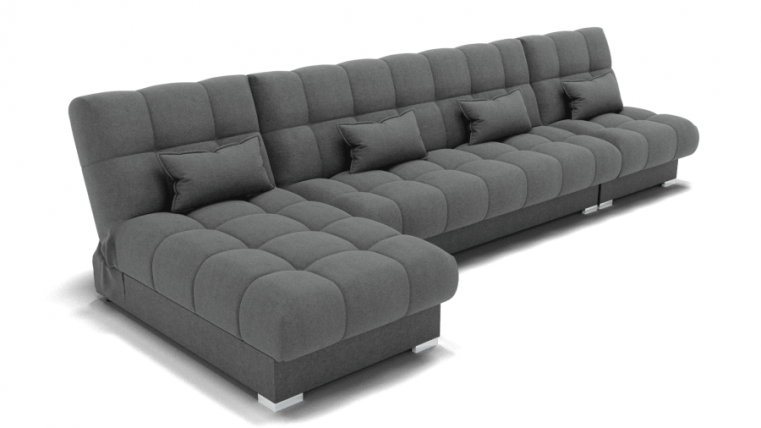 Диван Фиеста-3 угол левый/правый (ЗР) Цвет фасада: Светло серый; Тип: Левый/правый; Материал фасада: Металл/Велюр_0