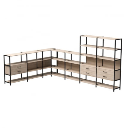 Набор стеллажных систем Еверпроф ЕВО №19 Дуб Соната Черный / Everprof EVO_0