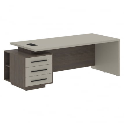 Стол руководителя левый ВЕЛИОН ВCТ 2290 Л Аметист Дуб Сильвер / VELION VCT L_0