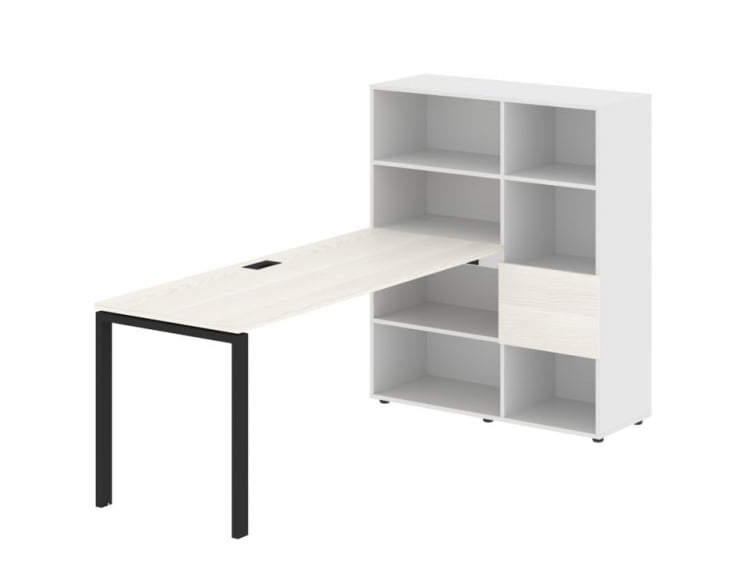 Рабочая станция ЕДИС ЕУРСТ 1117 Ясень Траун Черный Белый / EDIS EURST_0