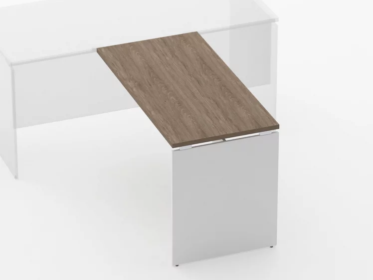 Брифинг-приставка для стола на ЛДСП опорах Дека 75.10.12 Дуб Верцаска/Белый / Deka_1