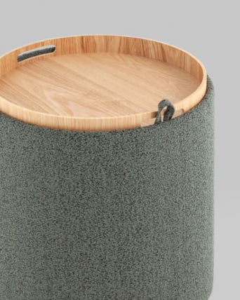 Пуф-столик с ящиком Хюгге С букле темно-серый / S_3