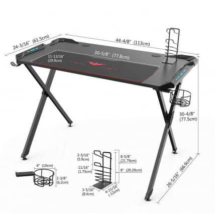Геймерский стол Еурека КС1 Черный / Eureka X1_4