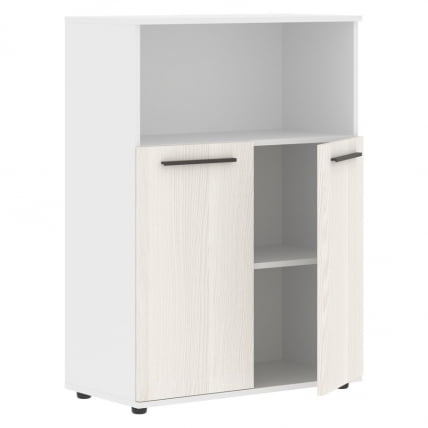 Шкаф с глухими малыми дверьми ЕДИС ЕМCС 85.3 Ясень Траун Мокко Белый / EDIS EMCS_1