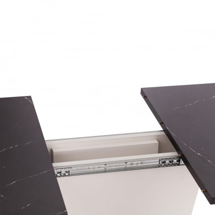 Стол обеденный ГЕНТ ЛДСП, 110-145кс68,6кс75,5 см, Мрамор Блэк Роял/Белый / GENT 110-145x68,6x75,5_9