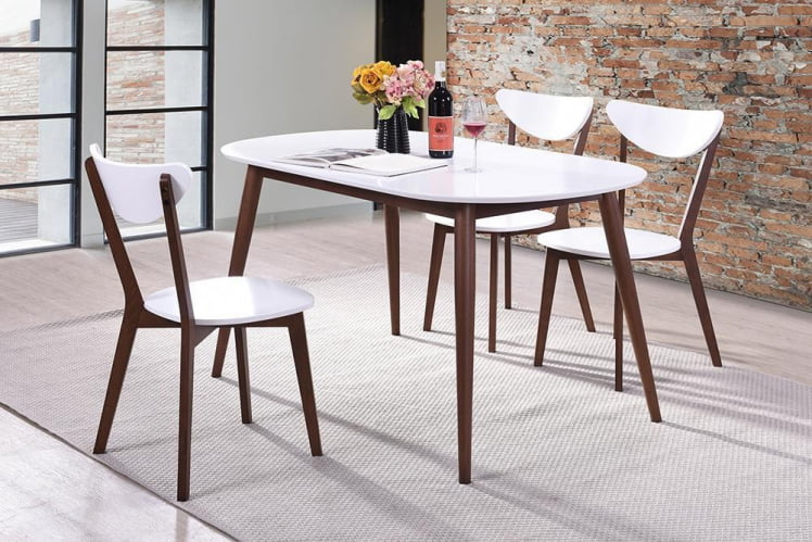 Стол обеденный МАКС (Макс) основание бук, столешница мдф, 140 х 80 х 75см, Белый + Коричневый / MAX_5