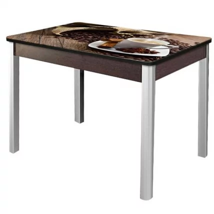 Стол раздвижной 1,35 Триумф, СТЕКЛО, опоры полуовал ХРОМ, Венге/Р012 / Венге/R012_0