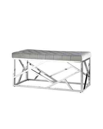 Банкетка АРТ ДЕКО велюр Серый_0