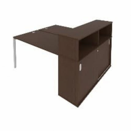 Рабочая станция с опорным шкафом-купе Метал Сйстем Б.РС-СШК-2.3 Венге/Серый / Metal System_0