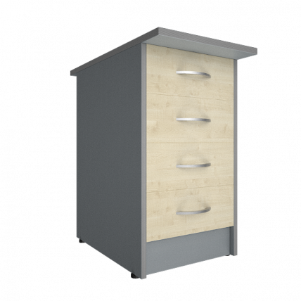 Тумба приставная (с замком) Рива А.ТП-4.2Ф-С Клен/Металлик / Riva А.ТП-4.2F-S_0