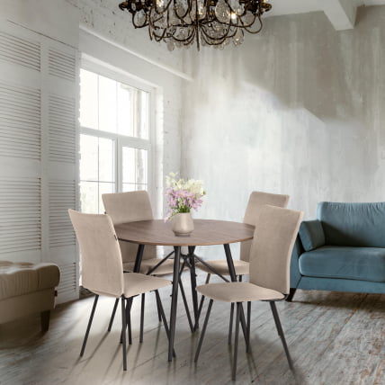 Стул обеденный Ла Роуссе велюр, бежевый/черный, 7, 49х50х93 / La Rousse_10