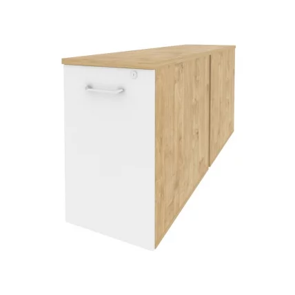 Тумба двойная низкая выдвижная приставная / опорная ОНИКС О.ВТПО-2.8 Тиквуд Светлый/Белый / ONIX O.VTPO-2.8_0