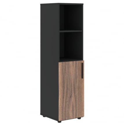 Шкаф-колонка с глухой малой дверью (левый) ВЕЛИОН ВЕНЕЕР ВРМCС 40.5 Л Американский орех Яшма черная / VELION VENEER VRMCS L_0