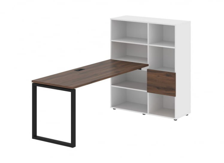 Рабочая станция ЕДИС ЕКРСТ 1117 Дуб Денвер темный Черный Белый / EDIS EQRST_0