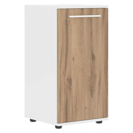 Шкаф колонка с глухой малой дверью ЕДИС ЕЛCС 42.1 Дуб Денвер светлый Белый Белый / EDIS ELCS_0