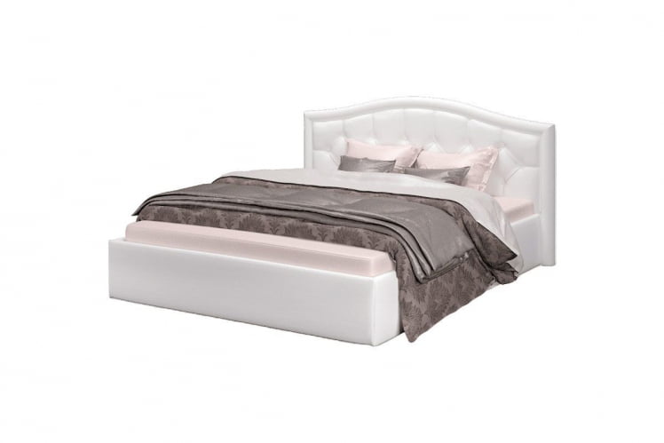 Кровать Стелла, 1400*2000 мм, искуственная кожа Вега вхите, белый / Vega white,_0