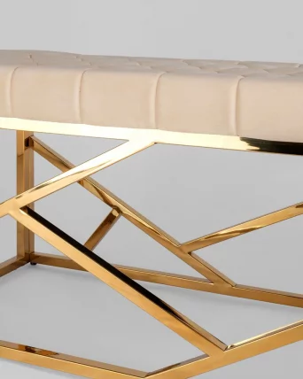 Банкетка АРТ ДЕКО велюр Бежевый_4