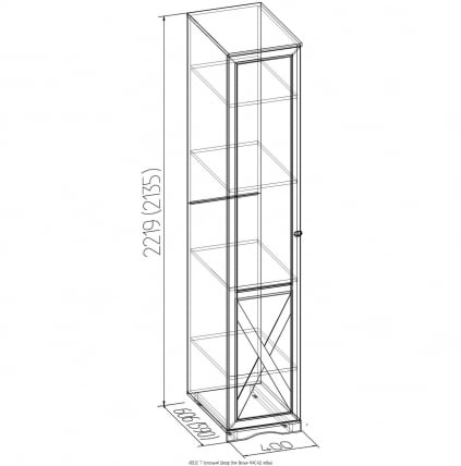 Левый фасад шкафа для белья АДЕЛЕ 7 Дуб Сонома (спальня)_64831 / ADELE_1