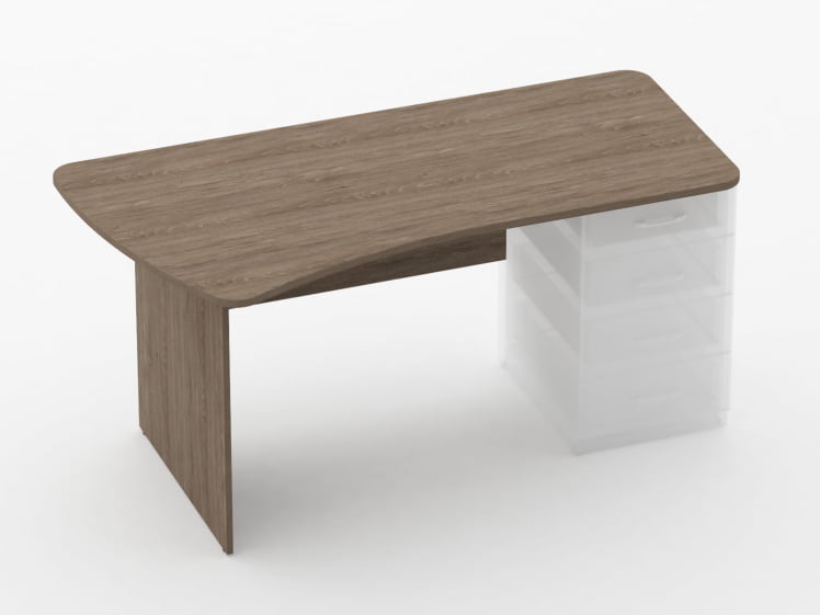 Стол эргономичный под встроенную тумбу Глассй 1.121.16Л Дуб Верцаска / Glassy_0