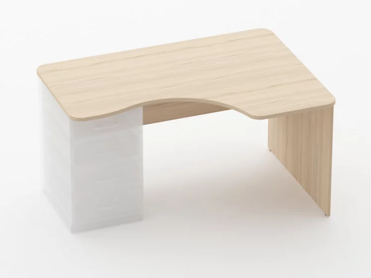 Стол угловой под встроенную тумбу Глассй 1.141.14Пр Бук светлый / Glassy_0