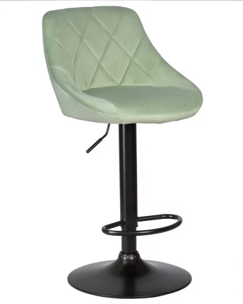 Стул барный ДОБРИН ЛОГАН БЛАCК Мятный велюр МДЖ9-87 / DOBRIN LOGAN BLACK MJ9-87_0