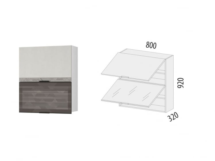 Шкаф-витрина кухонный (с системой плавного закрывания) Бостон 104.09_4