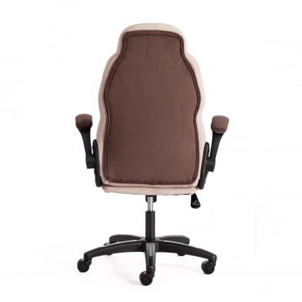 Кресло офисное БАЗУКА флок , коричневый/бежевый/коричневый перфорированный, 6/7/6/06 / BAZUKA_3