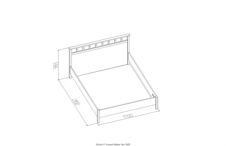 Кровать Люкс (1600) Шерлоcк 47 Орех шоколадный (спальня) / Sherlock_3