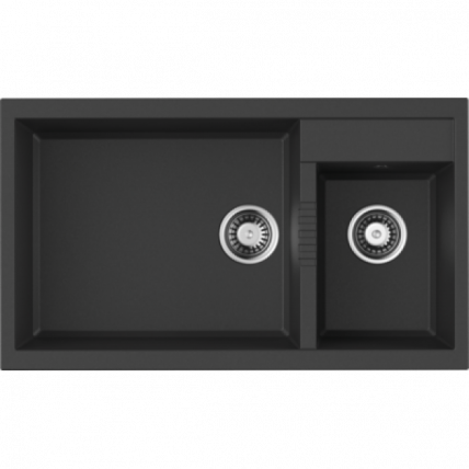 Мойка Омоикири Тедори 86-2-Лб-Бл Тетогранит/Черный / Omoikiri Tedori 86-2-Lb-Bl Tetogranit/Черный_0