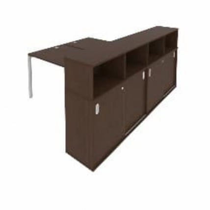Рабочая станция с опорным шкафом-купе Метал Сйстем Б.РС-СШК-4.3 Венге/Серый / Metal System_0