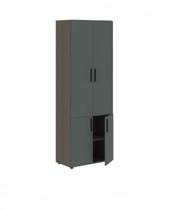 Шкаф с глухими средними и малыми дверьми ВЕЛИОН ВХCС 80.3 Нефрит Дуб Сильвер / VELION VHCS_1