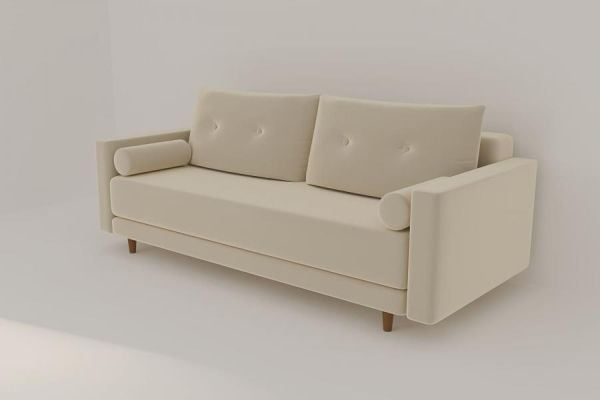 Диван прямой Санднес (Берхоусе) Цвет фасада: Серый велюр; Тип: Прямой; Материал фасада: Металл/Велюр / (Berhouse)_2