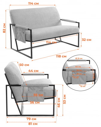 Диван Чарли ЛУКС Д/Чарли Люкс экокожа , Шарп Черный / Charli LUX Sharp_10