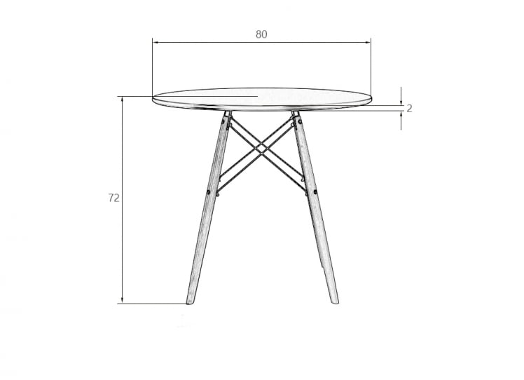 Стол обеденный ДОБРИН CХЕЛСЕА 80 БЛАCК (столешница белая, основание черное) / DOBRIN CHELSEA BLACK_6