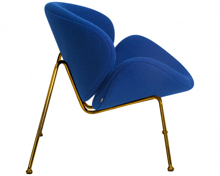 Кресло дизайнерское ДОБРИН ЕМИЛЙ (синяя ткань АФ6, золотое основание) / DOBRIN EMILY AF6,_1
