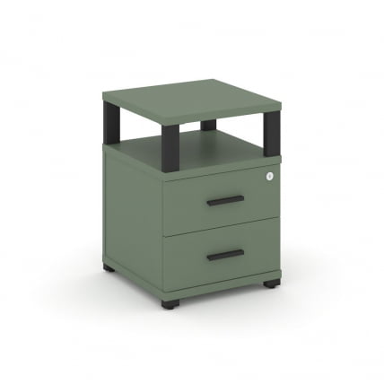 Тумба приставная с 2-мя ящиками и надставкой CОНCЕПТ CН.ТУП-002 Б/В Кобо Черный / CONCEPT CN.TUP-002 B/W_0