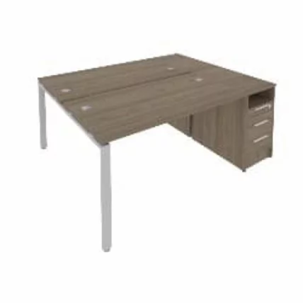 Рабочая станция с опорной тумбой Метал Сйстем Б.РС-СТП-2.3 Вяз/Серый / Metal System_0