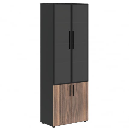 Шкаф комбинированный ВЕЛИОН ВЕНЕЕР ВРХCС 80.2 Американский орех Яшма черная / VELION VENEER VRHCS_0